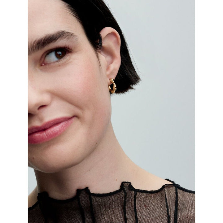 Pandora Gold Plated Organically Shaped Open Hoop Earrings - MococoPandora263269C005700303128269Earrings