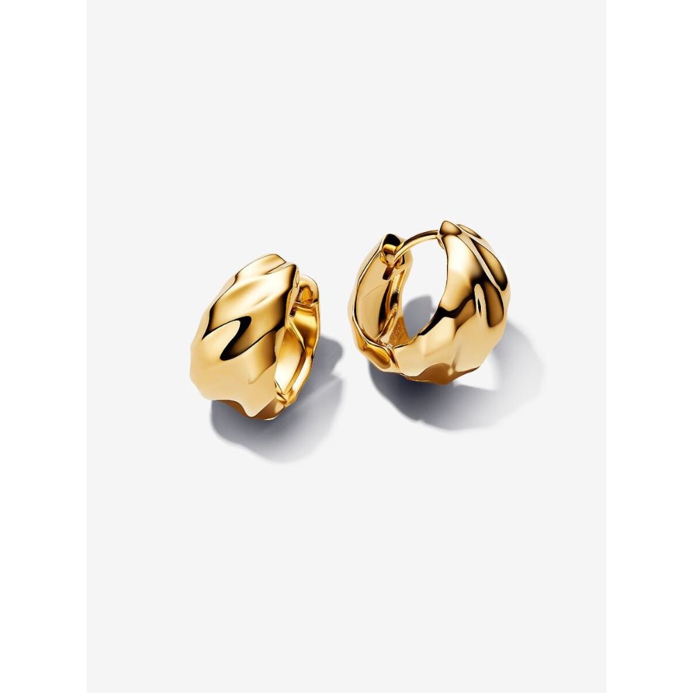 Pandora Gold Plated Rippled Hoop Earrings - MococoPandora263874C005700303194462Earrings