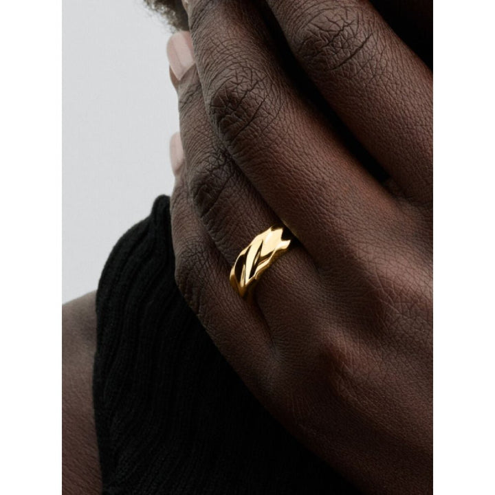 Pandora Gold Plated Rippled Wide Band Ring - MococoPandora163886C00-485700303193717Rings