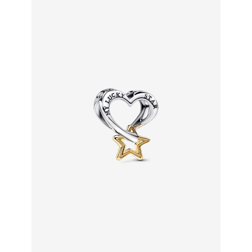 Pandora Gold Plated Silver Lucky Star & Heart Charm - MococoPandora763513C005700303148175Charms