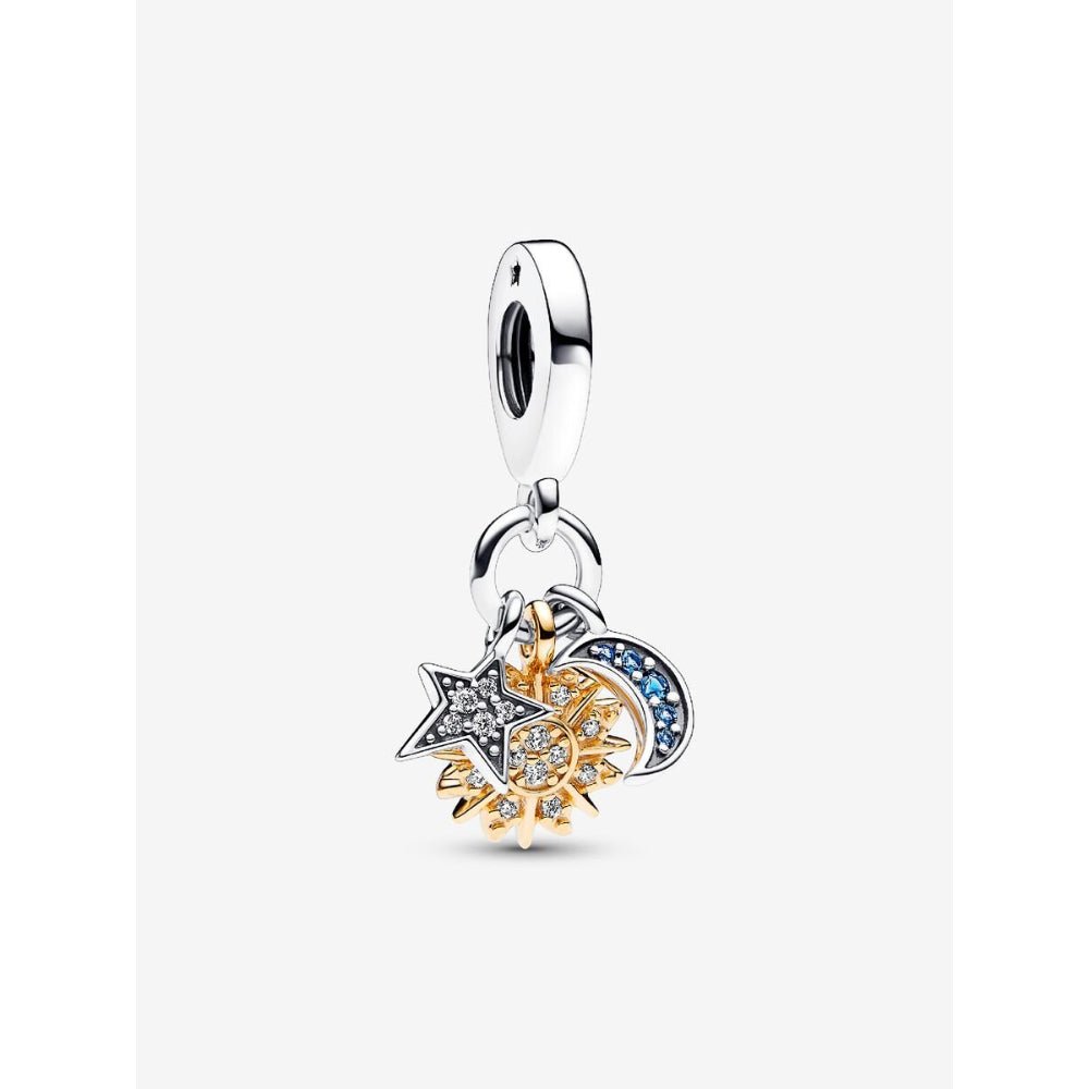 Pandora Gold Plated Silver Two - Tone Celestial Triple Dangle Charm - MococoPandora762676C015700303046792Charms