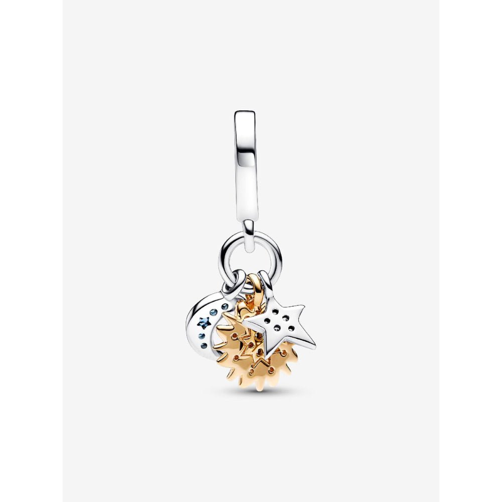 Pandora Gold Plated Silver Two - Tone Celestial Triple Dangle Charm - MococoPandora762676C015700303046792Charms