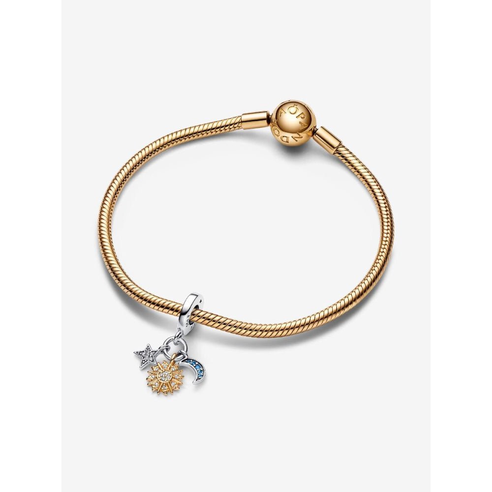 Pandora Gold Plated Silver Two - Tone Celestial Triple Dangle Charm - MococoPandora762676C015700303046792Charms