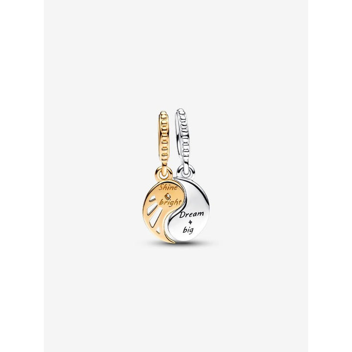 Pandora Gold Plated Silver Two - Tone Splittable Sun & Moon Dangle Charm - MococoPandora762678C015700303046808Charms