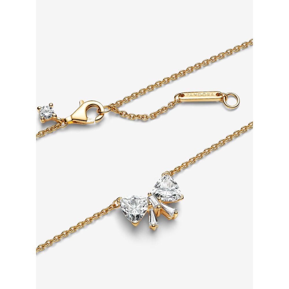 Pandora Gold Plated Sparkling Bow Necklace - MococoPandora363508C01-455700303148502Necklace