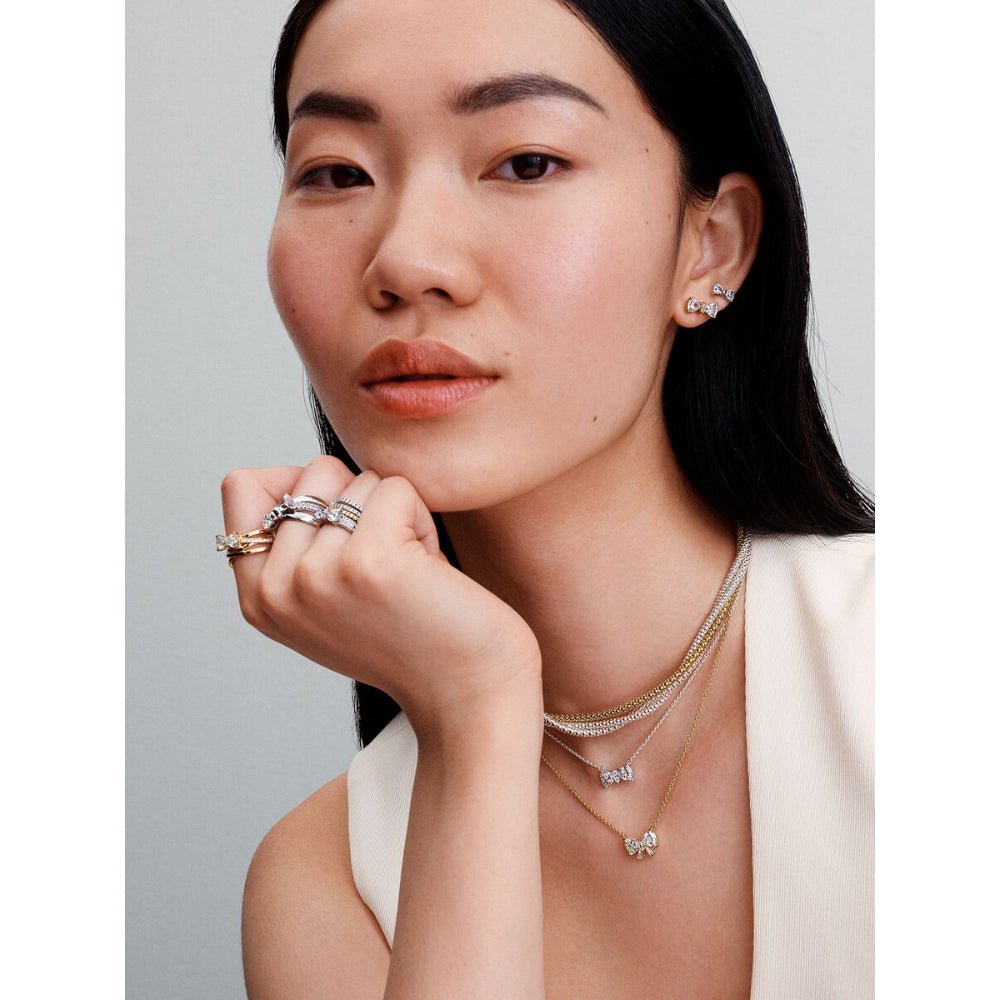 Pandora Gold Plated Sparkling Bow Necklace - MococoPandora363508C01-455700303148502Necklace