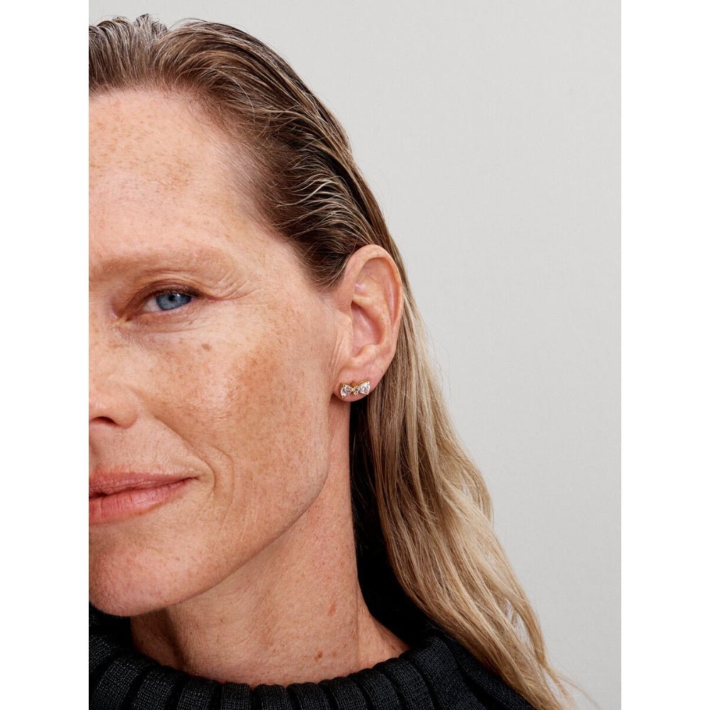 Pandora Gold Plated Sparkling Bow Stud Earrings - MococoPandora263507C015700303149684Earrings