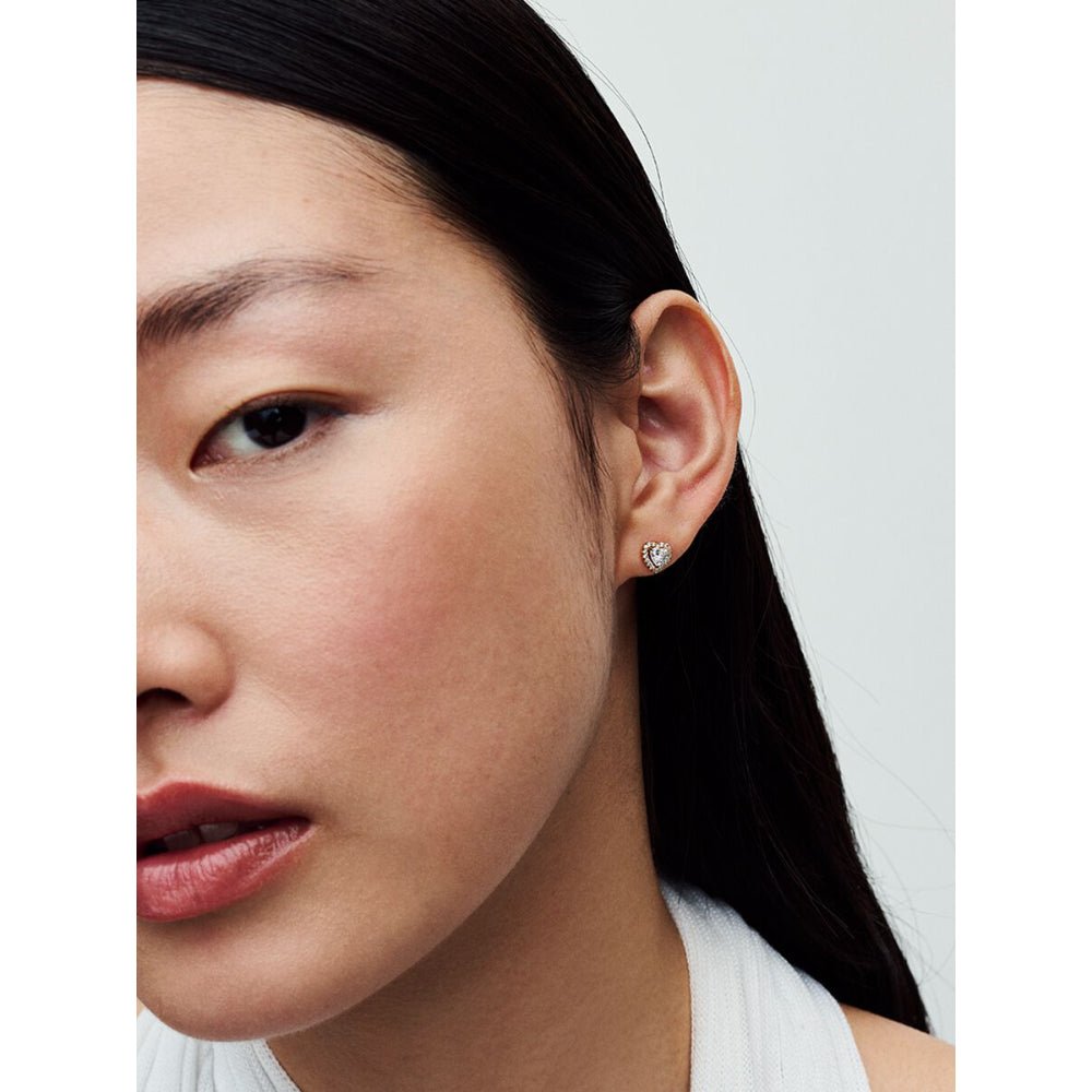 Pandora Gold Plated Sparkling Elevated Heart Stud Earrings - MococoPandora268427C015700303094014Earrings