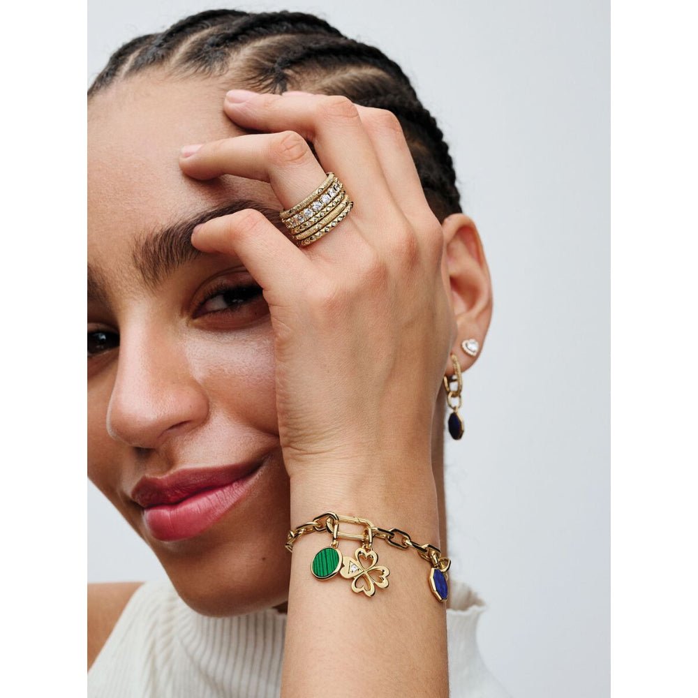 Pandora Gold Plated Sparkling Elevated Heart Stud Earrings - MococoPandora268427C015700303094014Earrings