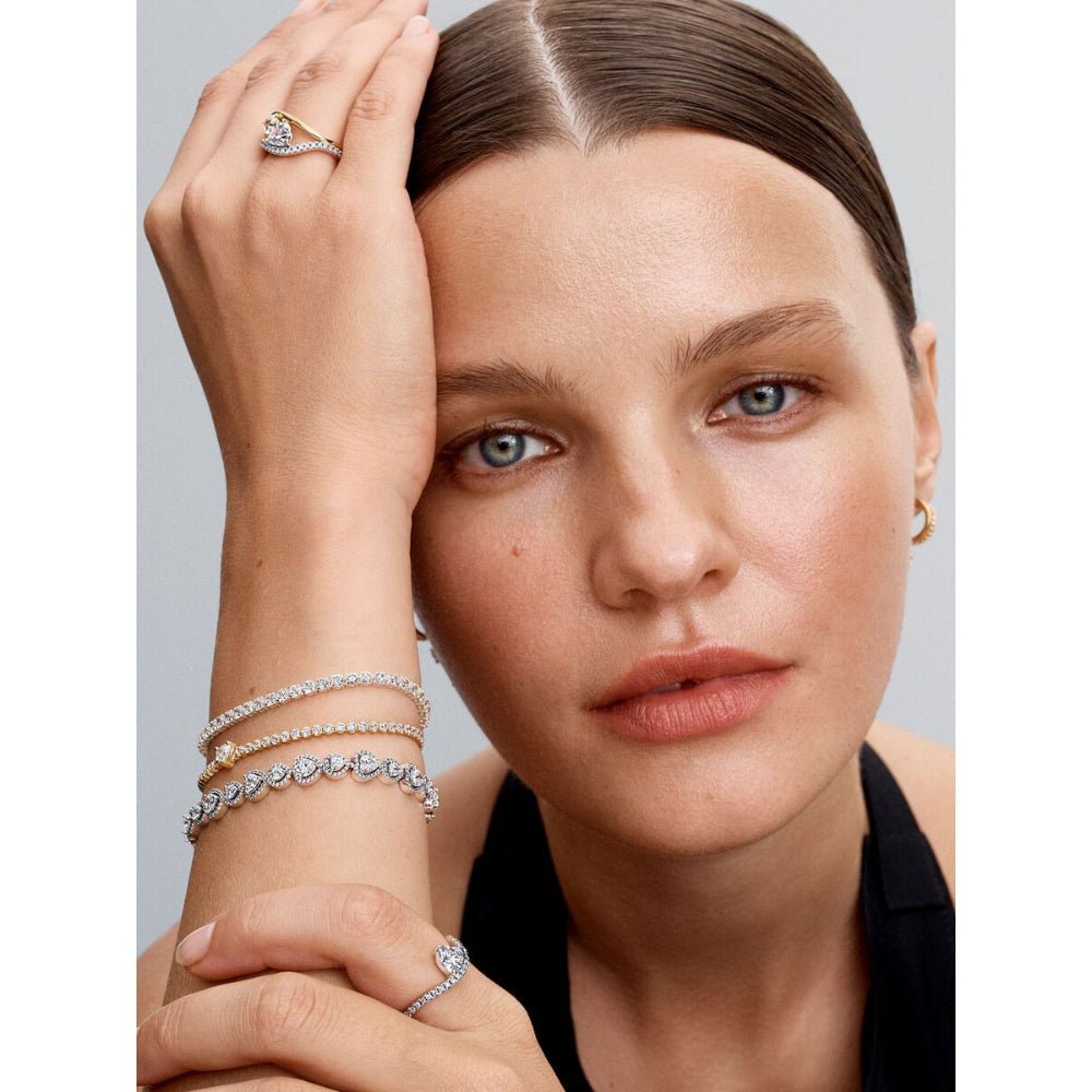 Pandora Gold Plated Sparkling Heart Tennis Bracelet - MococoPandora560041C01-165700303167923Bracelets