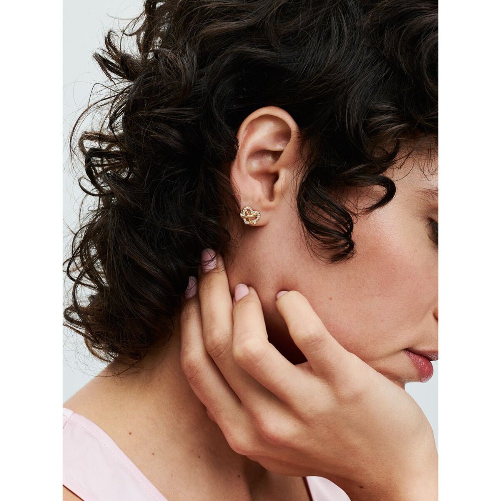 Pandora Gold Plated Sparkling Infinity Heart Stud Earrings - MococoPandora262667C015700303114330Earrings