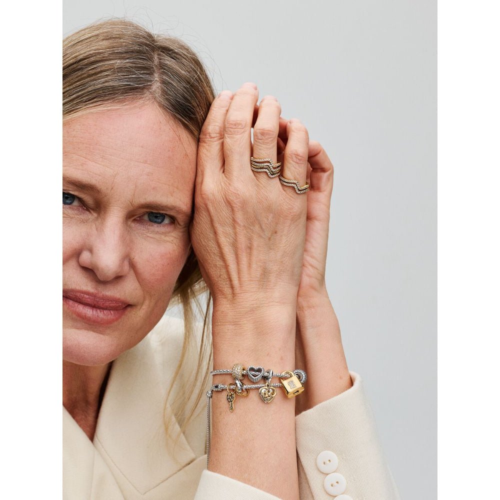 Pandora Gold Plated Sparkling Infinity Heart Stud Earrings - MococoPandora262667C015700303114330Earrings