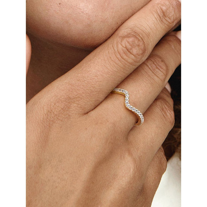 Pandora Gold Plated Sparkling Wave Ring - MococoPandora162539C01-485700303024301Rings