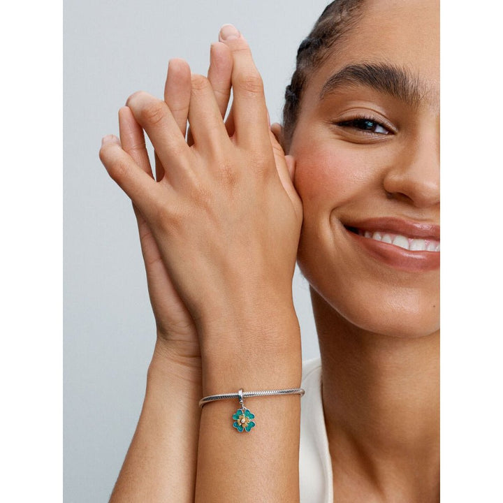 Pandora Gold Plated Sterling Silver 0.009 CT TW Spinnable Four Leaf Clover Lab - Grown Diamond Dangle Charm - MococoPandora763624C015700303165714Charms