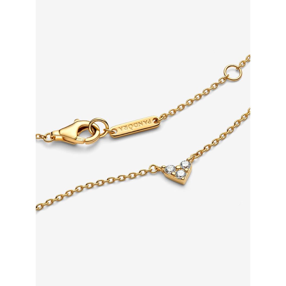 Pandora Gold Plated Triple Stone Heart Collier Necklace - MococoPandora363014C01-455700303079134Necklace