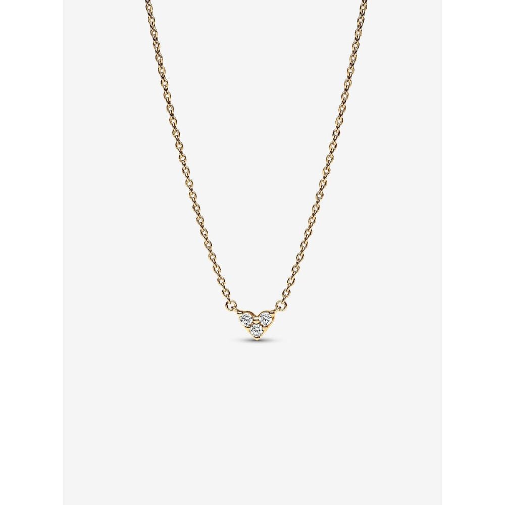 Pandora Gold Plated Triple Stone Heart Collier Necklace - MococoPandora363014C01-455700303079134Necklace