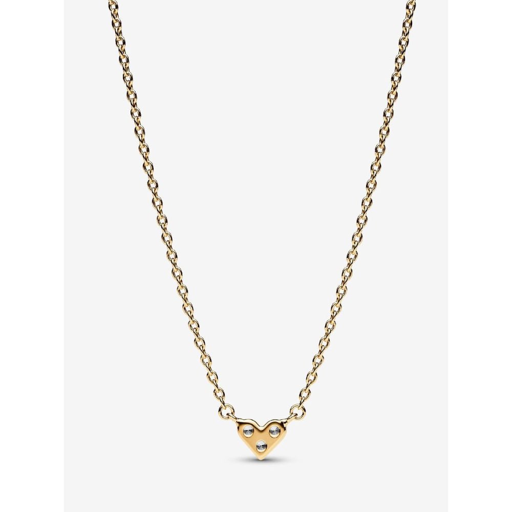 Pandora Gold Plated Triple Stone Heart Collier Necklace - MococoPandora363014C01-455700303079134Necklace