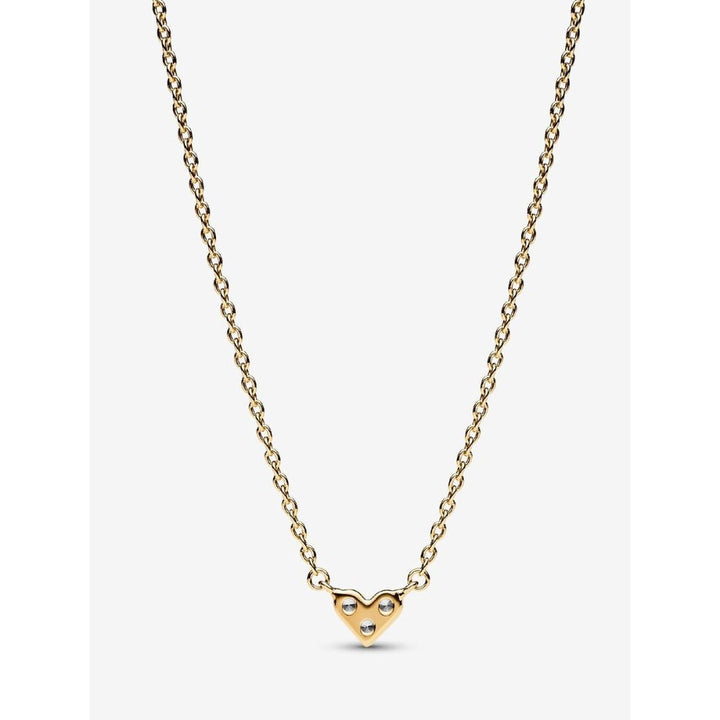 Pandora Gold Plated Triple Stone Heart Collier Necklace - MococoPandora363014C01-455700303079134Necklace