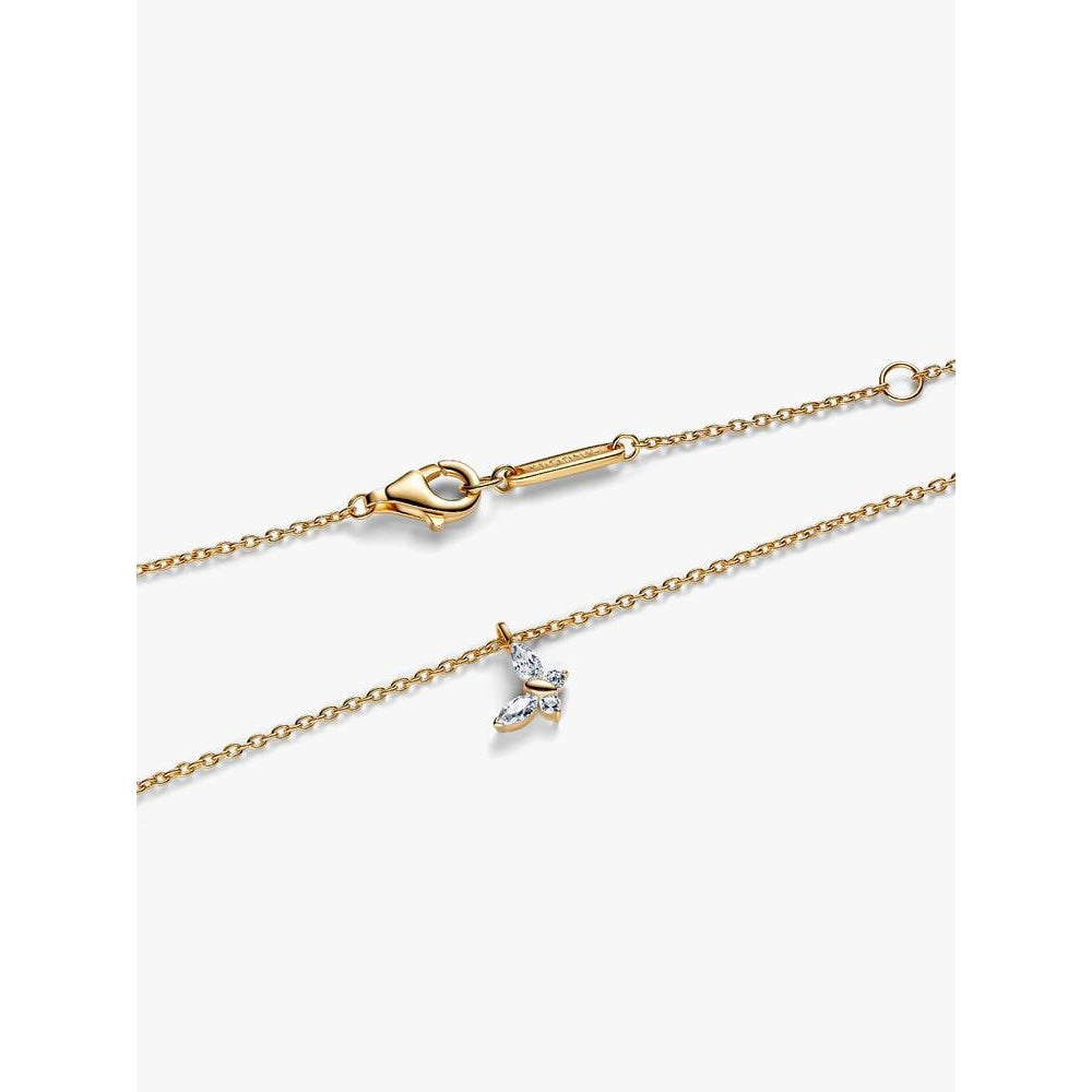 Pandora Gold Sparkling Butterfly Pendant Necklace 4