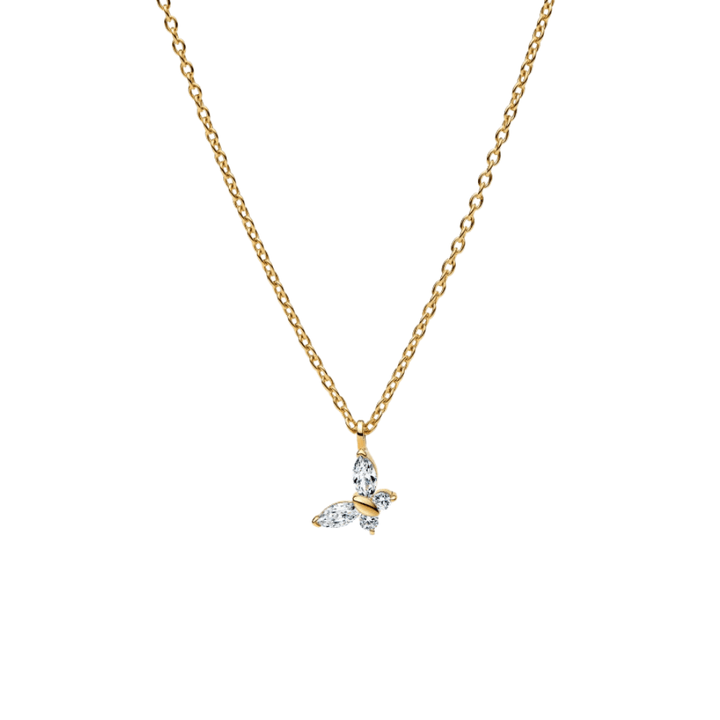 Pandora Gold Sparkling Butterfly Pendant Necklace - MococoPandora364267C01-45Necklaces