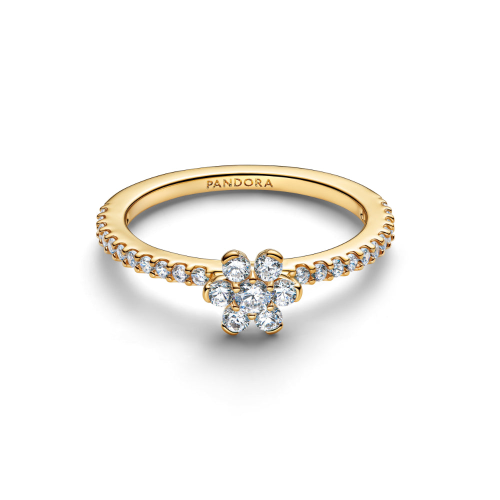Pandora Gold Sparkling Flower Ring Image 2