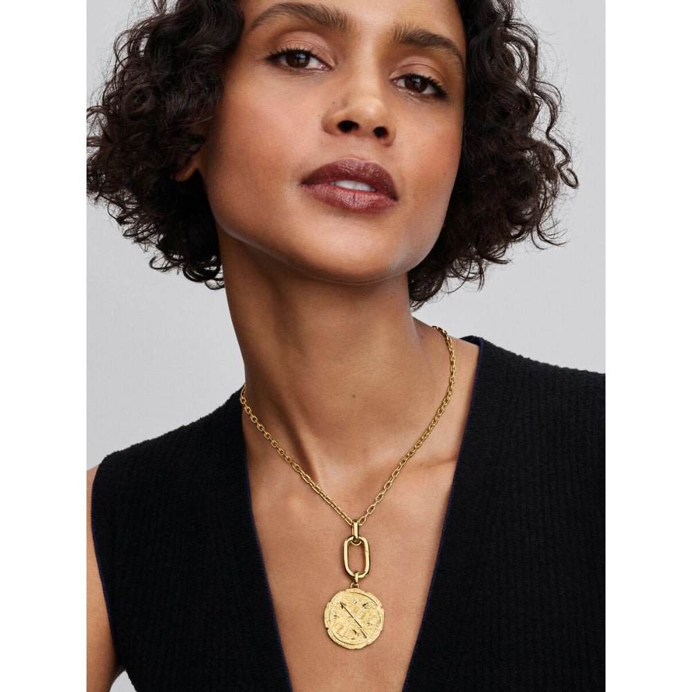 Pandora Gold Talisman Medallion Crossing Arrows Cubic Zirconia - MococoPandora764084C015700303218960Charms