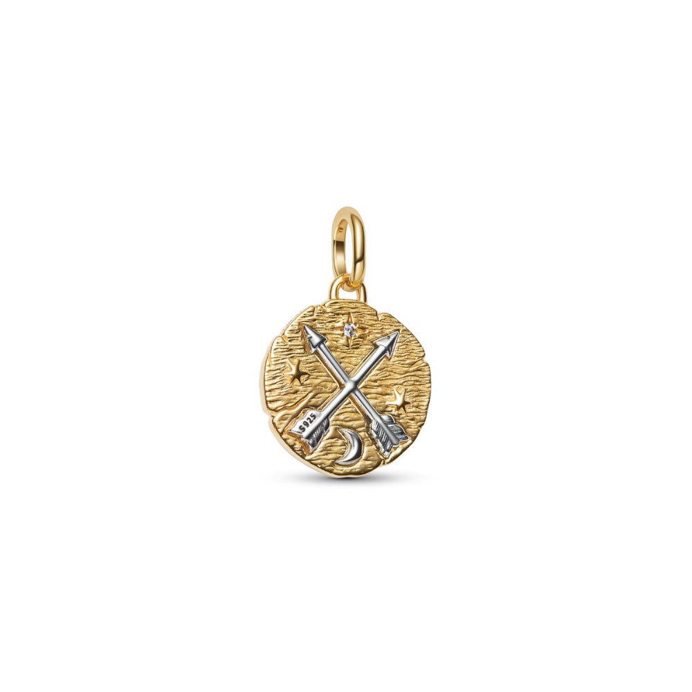 Pandora Gold Talisman Medallion with Crossing Arrows Charm - MococoPandora764081C015700303218939Charms