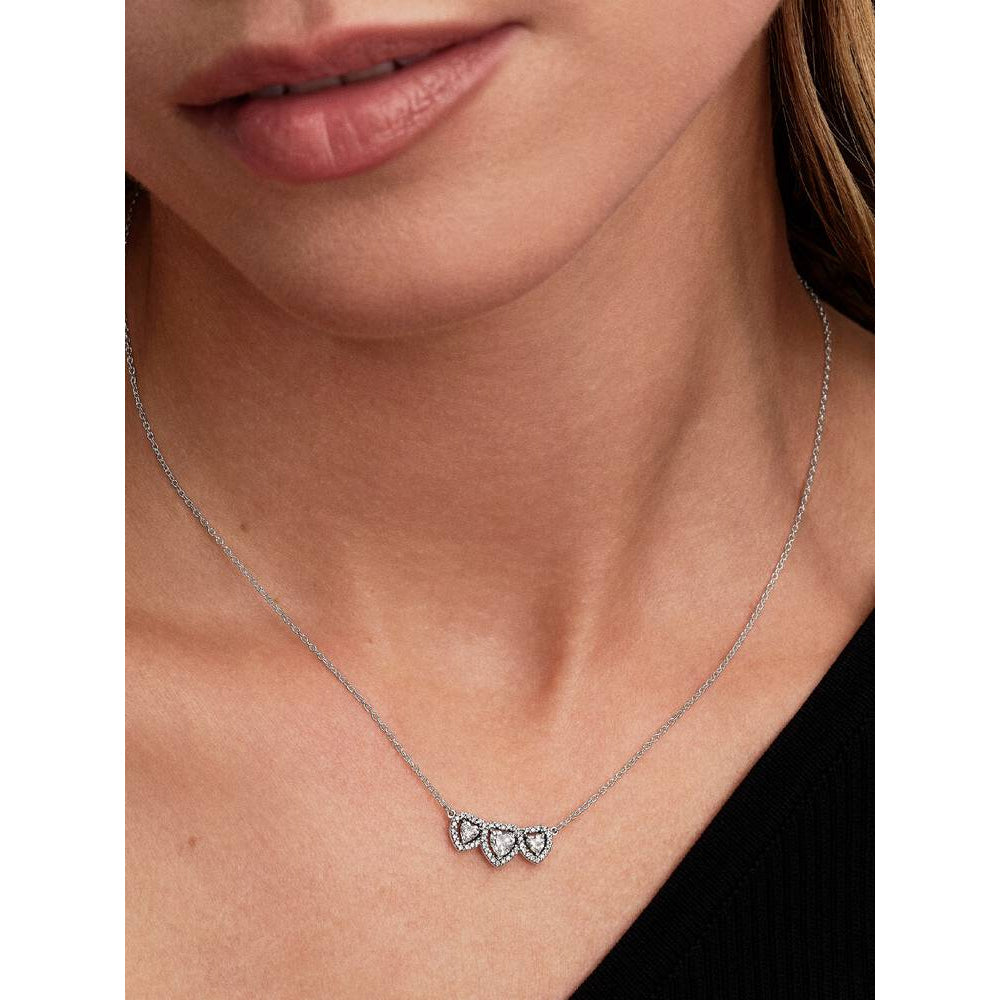 Pandora Halo Heart Trilogy Collier Necklace Image 2