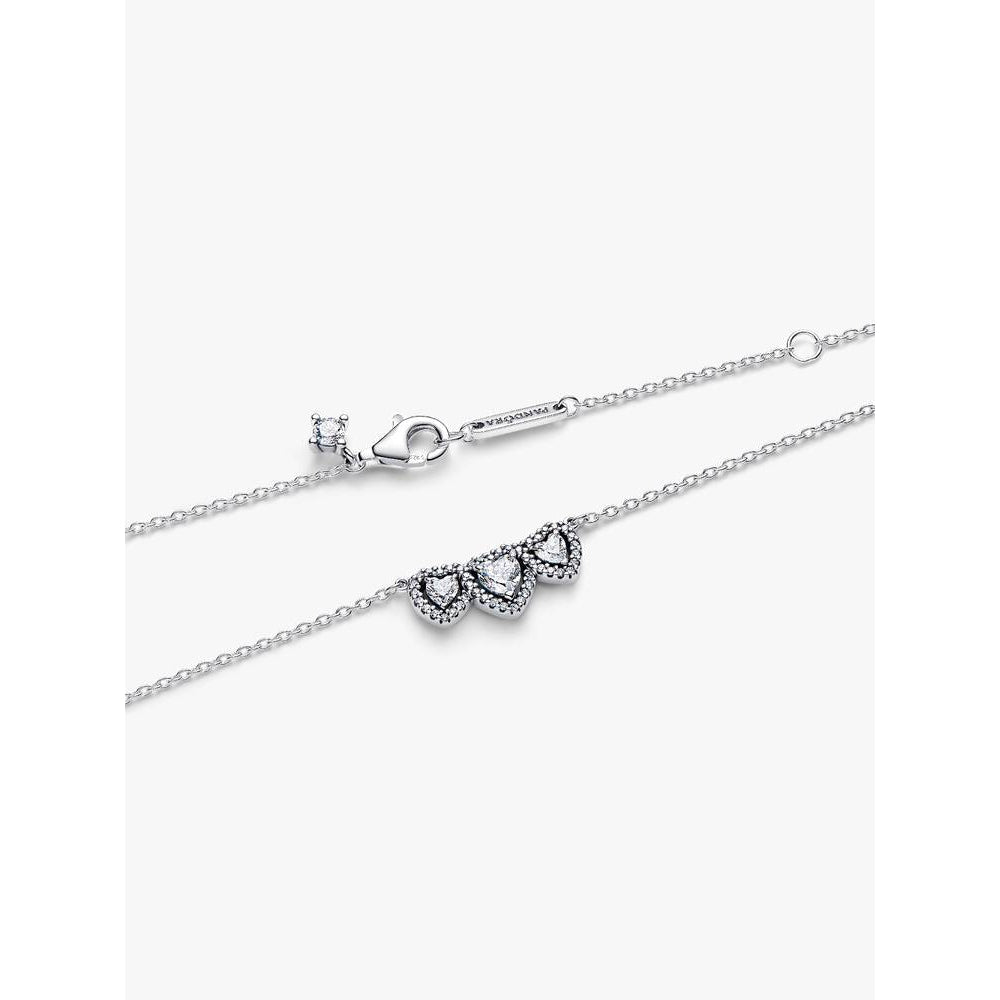 Pandora Halo Heart Trilogy Collier Necklace Image 5