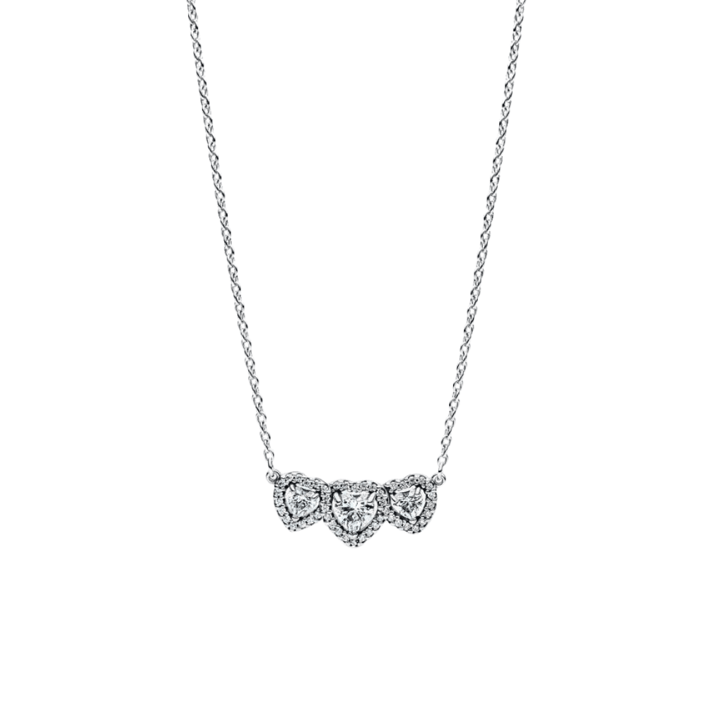 Pandora Halo Heart Trilogy Collier Necklace - MococoPandora394412C01-45Necklaces