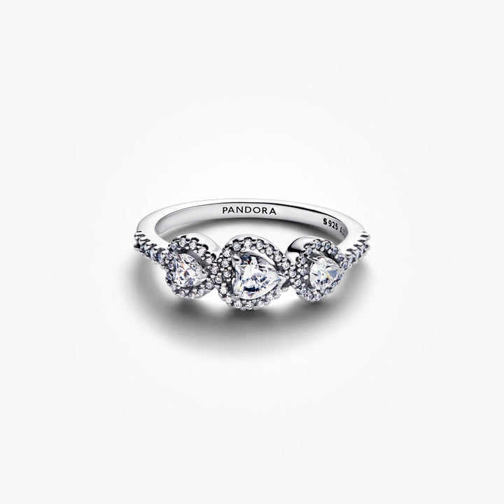Pandora Halo Heart Trilogy Ring 3