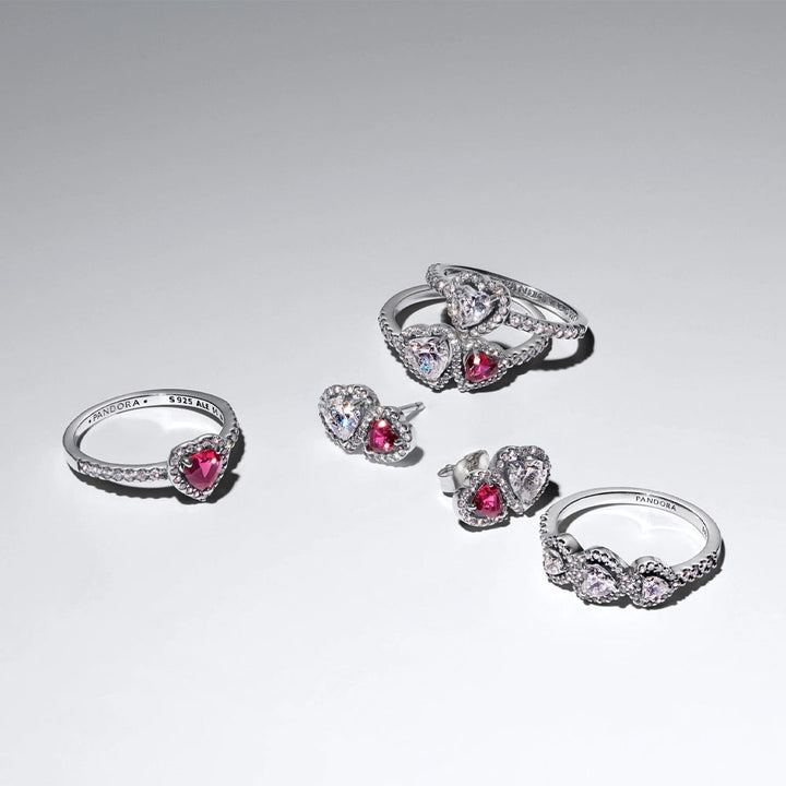 Pandora Halo Heart Trilogy Ring 4