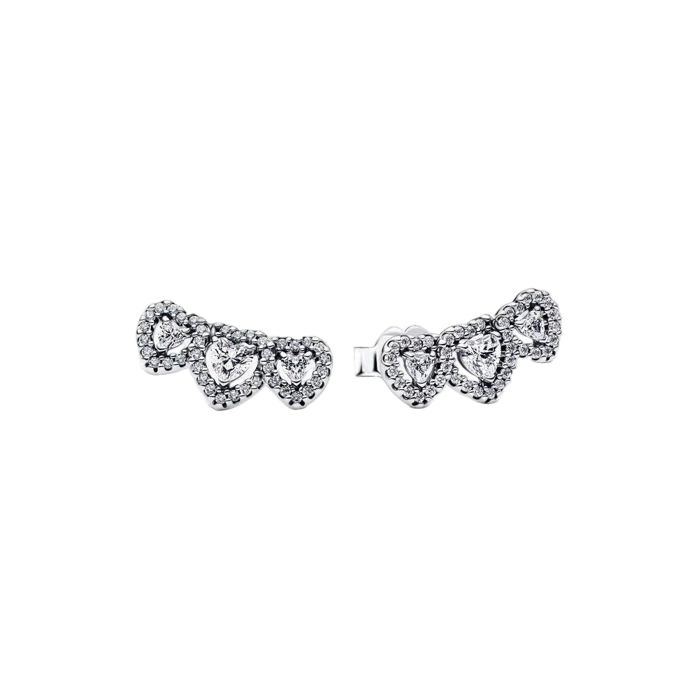Pandora Halo Heart Trilogy Stud Earrings 1