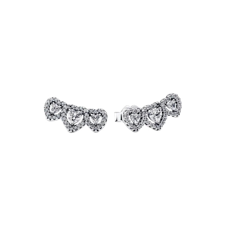 Pandora Halo Heart Trilogy Stud Earrings 1