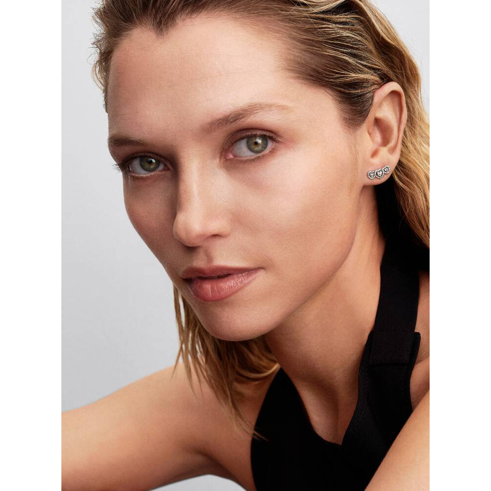 Pandora Halo Heart Trilogy Stud Earrings 3