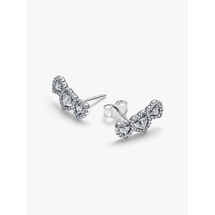 Pandora Halo Heart Trilogy Stud Earrings 5