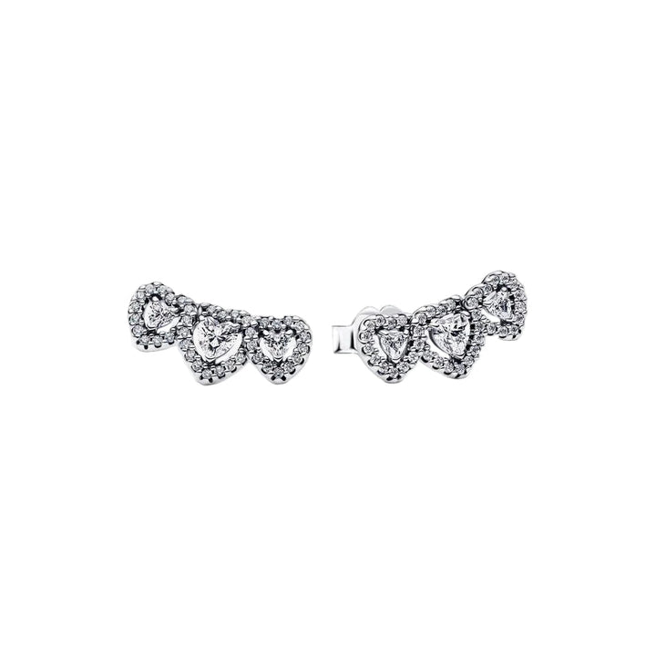 Pandora Halo Heart Trilogy Stud Earrings - MococoPandora294411C01Earrings