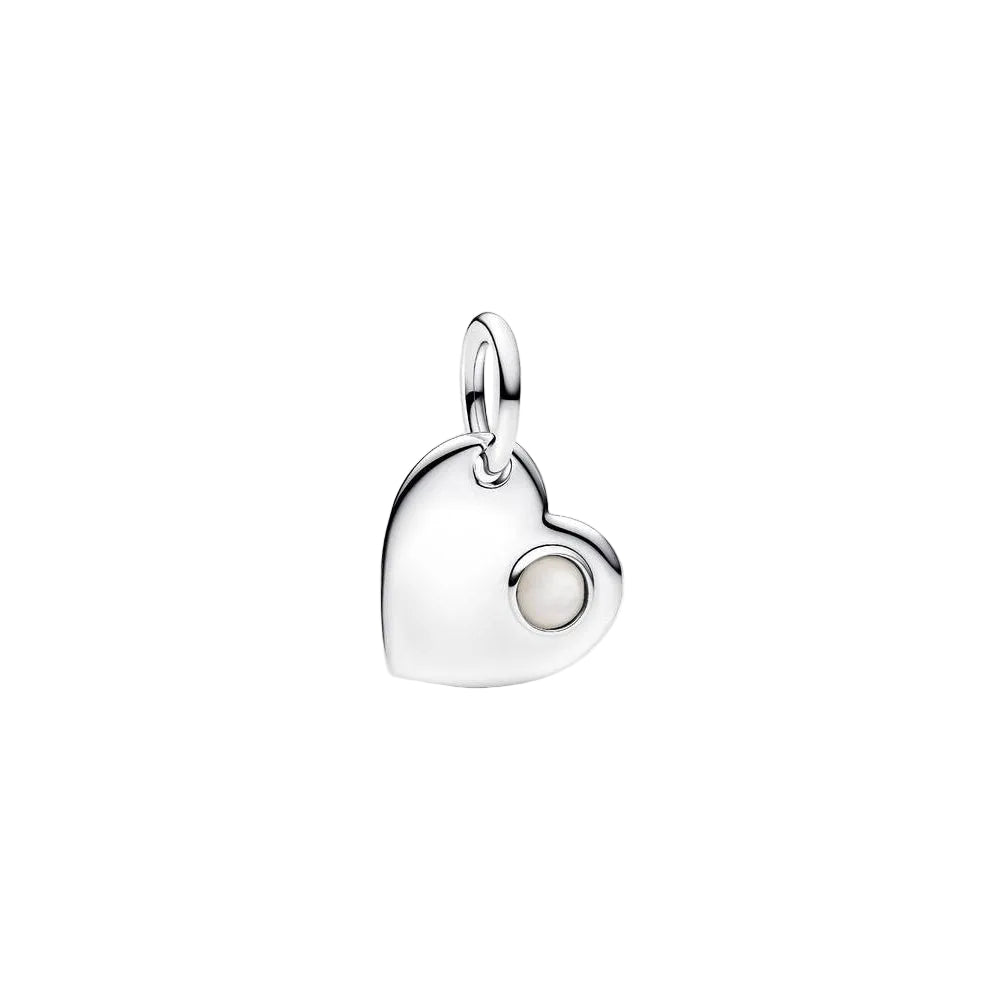 Pandora Silver Birthstone Heart Dangle Charm