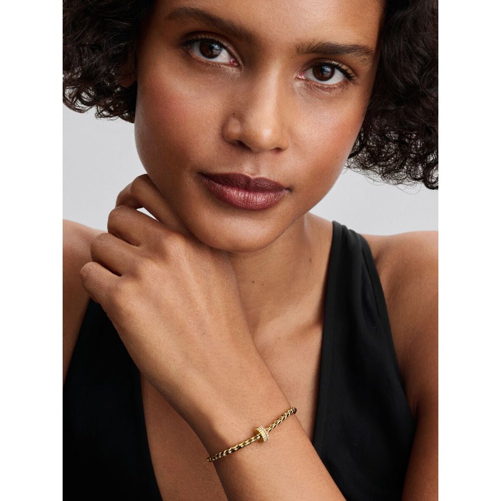 Pandora Moments Gold Clear Cubic Zirconia Ribbed Clip Charm - MococoPandora764078C015700303218946Charms