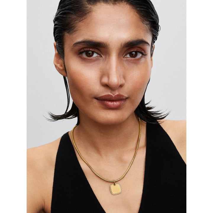 Pandora Moments Gold Engravable Square Cubic Zirconia Necklace - MococoPandora364009C015700303219158Necklaces