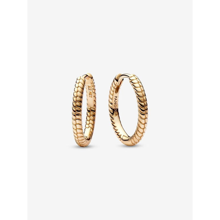 Pandora Moments Gold Plated Small Charm Hoop Earrings - MococoPandora262728C005700303059716Earrings