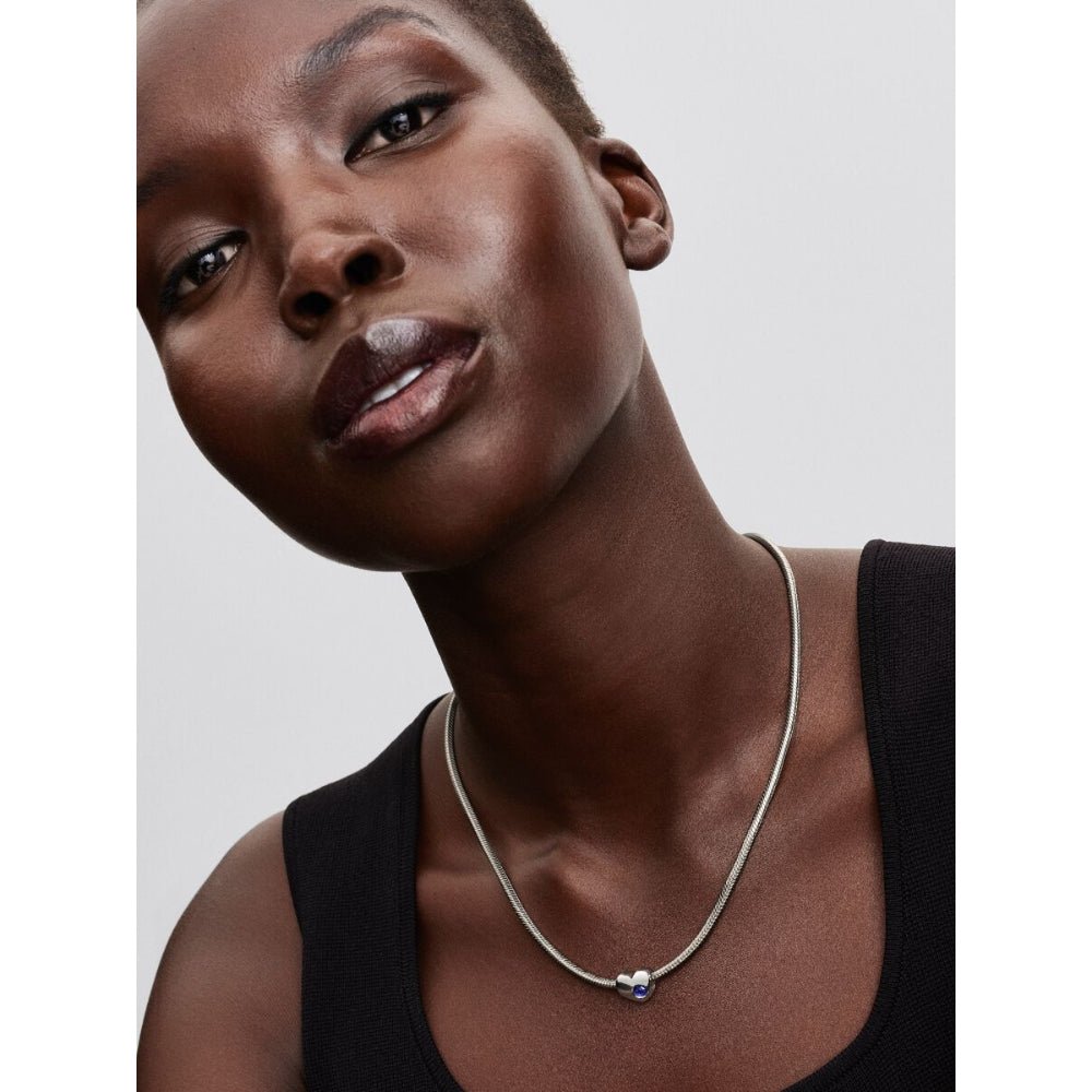 Pandora Moments Silver and Blue Crystal Engravable Heart Princess Charm - MococoPandora794161C095700303219042Charms