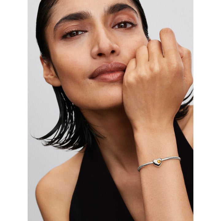 Pandora Moments Silver and Honey Coloured Engravable Heart Crystal Charm - MococoPandora794161C115700303219097Charms