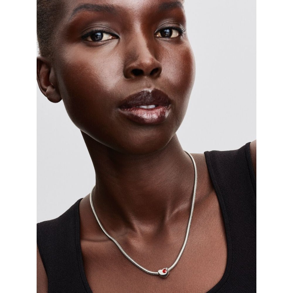 Pandora Moments Silver and Red Engravable Heart Salsa Crystal Charm - MococoPandora794161C015700303219073Charms