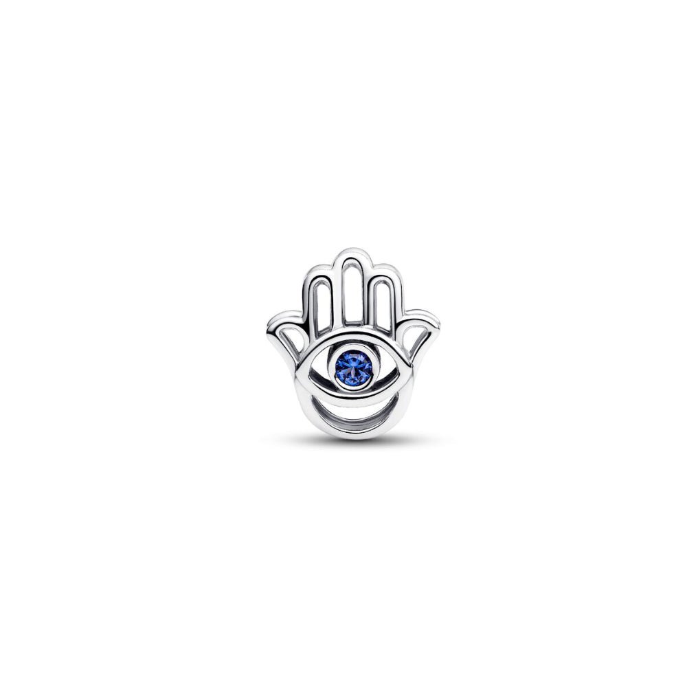 Pandora Moments Silver and Stellar Blue Hamsa Hand with Crystal Charm - MococoPandora794062C015700303218595Charms