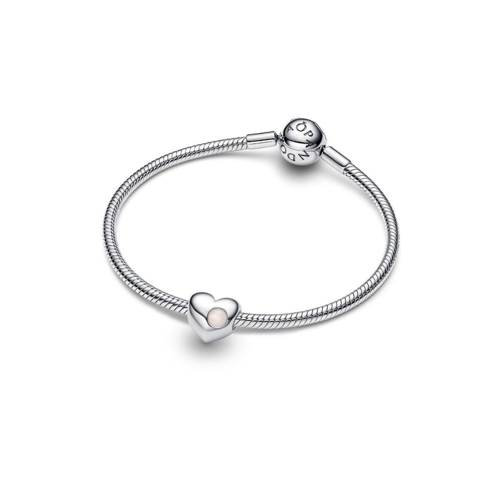 Pandora Moments Silver Engravable Heart Mother Of Pearl Charm - MococoPandora794161C065700303219134Charms