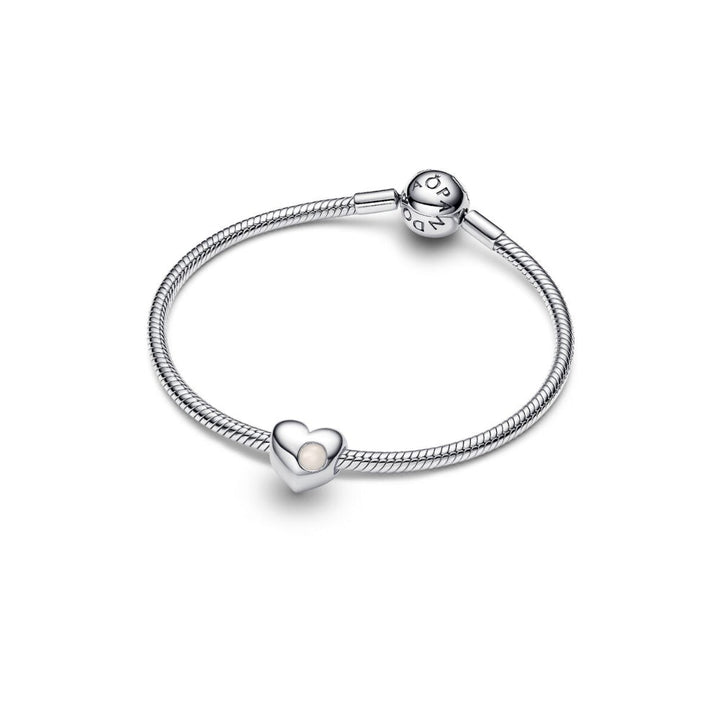 Pandora Moments Silver Engravable Heart Mother Of Pearl Charm - MococoPandora794161C065700303219134Charms