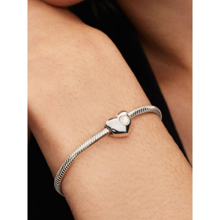 Pandora Moments Silver Engravable Heart Mother Of Pearl Charm - MococoPandora794161C065700303219134Charms
