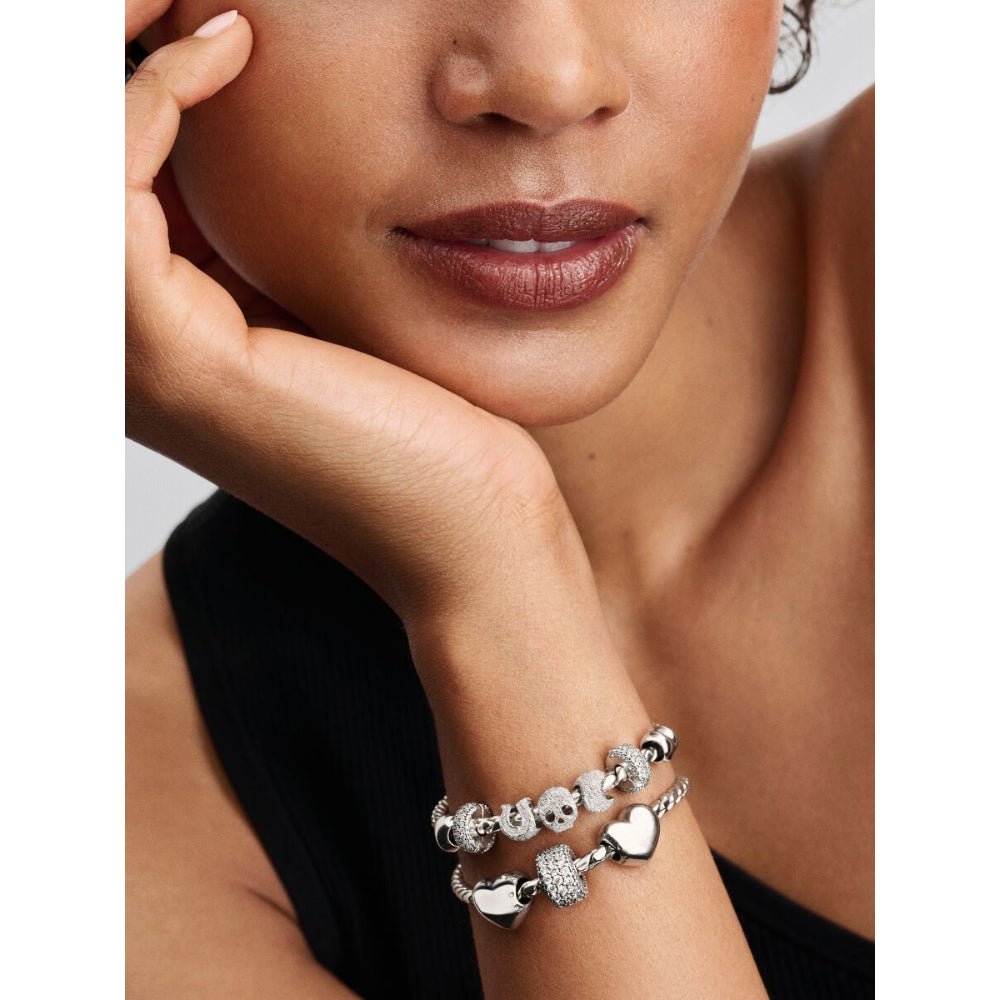 Pandora Moments Silver Silicone Grip Pave Clip Charm - MococoPandora794032C015700303218953Charms