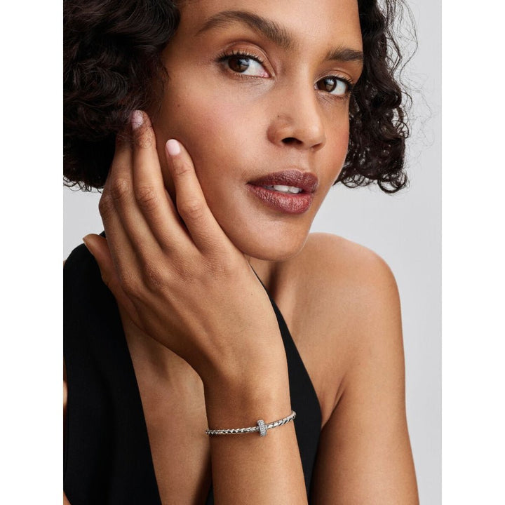 Pandora Moments Silver Silicone Grip Pave Clip Charm - MococoPandora794032C015700303218953Charms